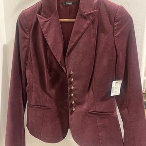 Tahari Women's Rich Burgundy Blazer